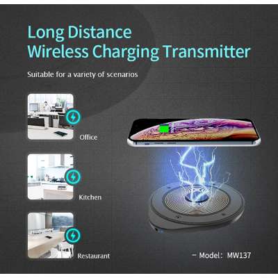 Long Range 30mm Wireless Charger, CE,FCC,RoHS Standards Desk Hidden Long Range Wireless Charging Transmitter for Mobile Phone